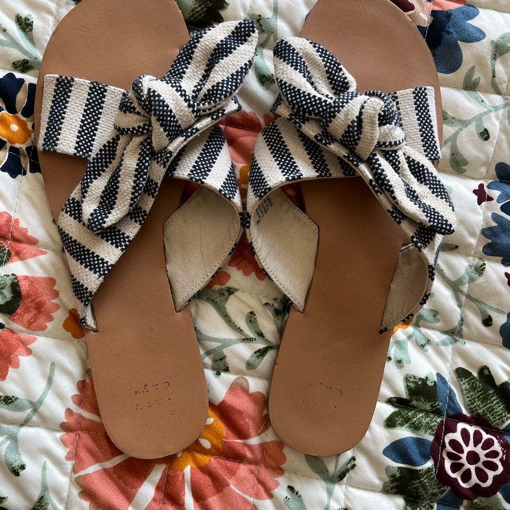 Striped Black and White Women's Sandals